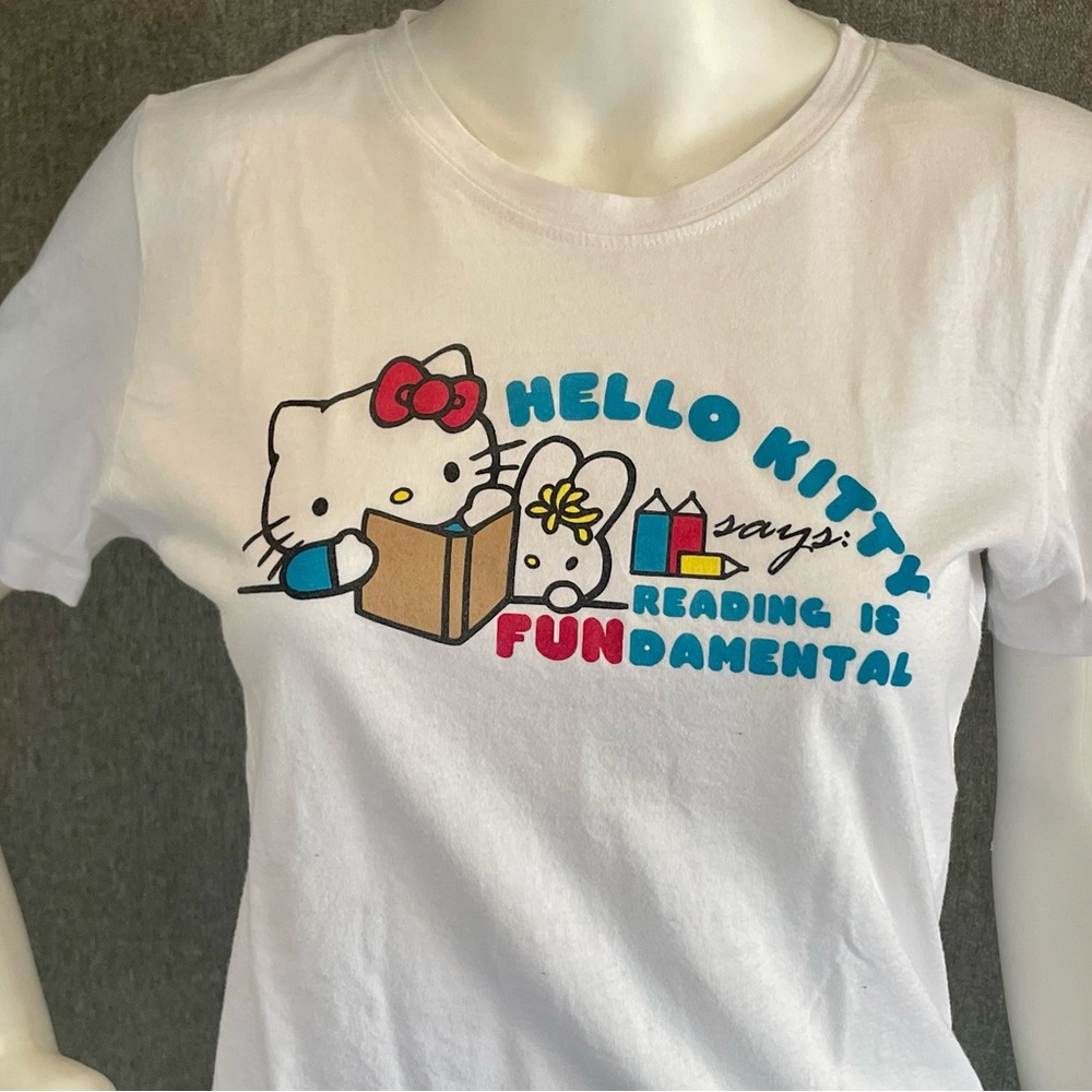 RARE Hello Kitty Reading is Fundamental Knowledge is Power Cute Excellent Cond